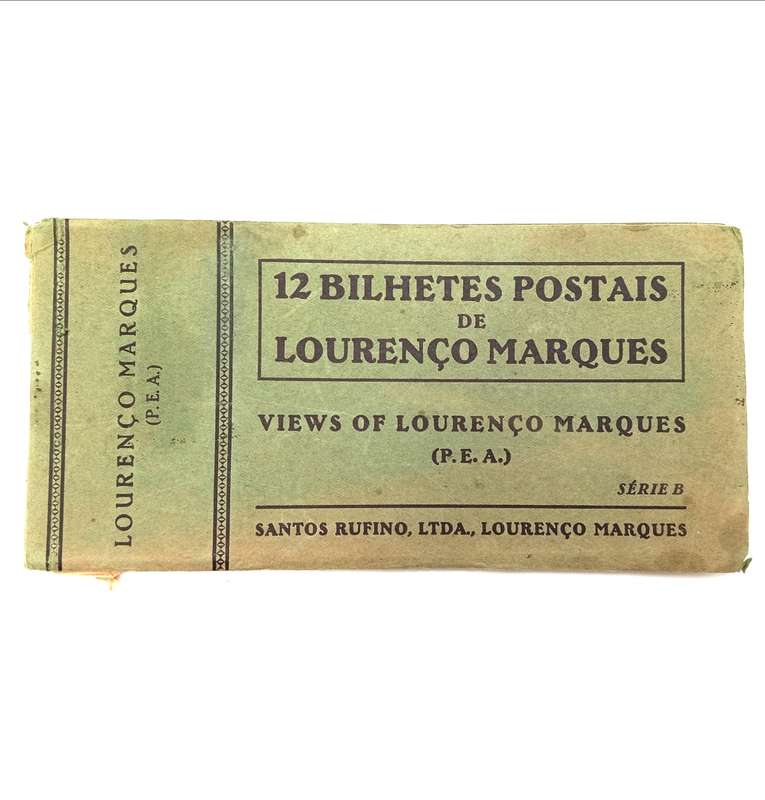 Postcards Booklet with 12 antique Lourenco Marques postcards - 4 removed and used but 8 remaining in