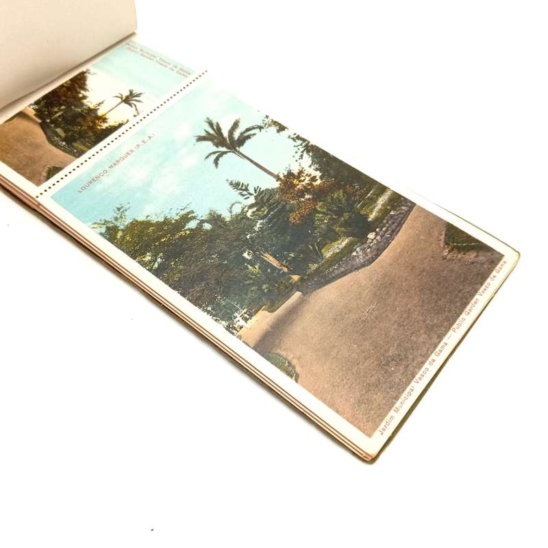 Postcards Booklet with 12 antique Lourenco Marques postcards - 4 removed and used but 8 remaining in