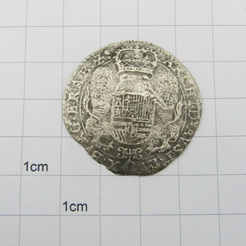 1655 Philip IV half ducation Merenstijn shipwreck coin with copy of certificate by G.S Chowles