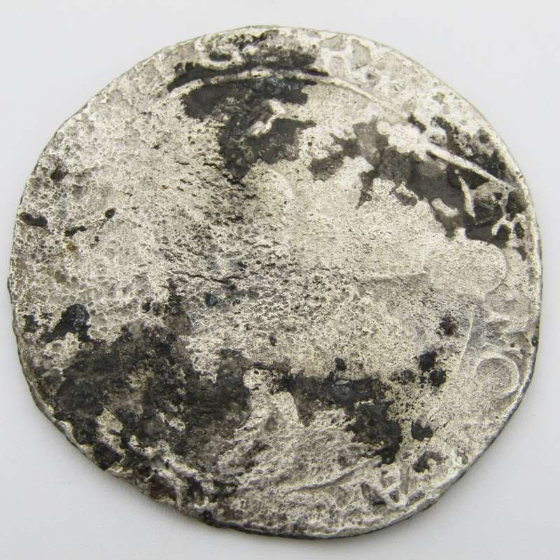 Crown size Silver Rider Ducation salvaged from the Merenstijn shipwreck which sank in 1702