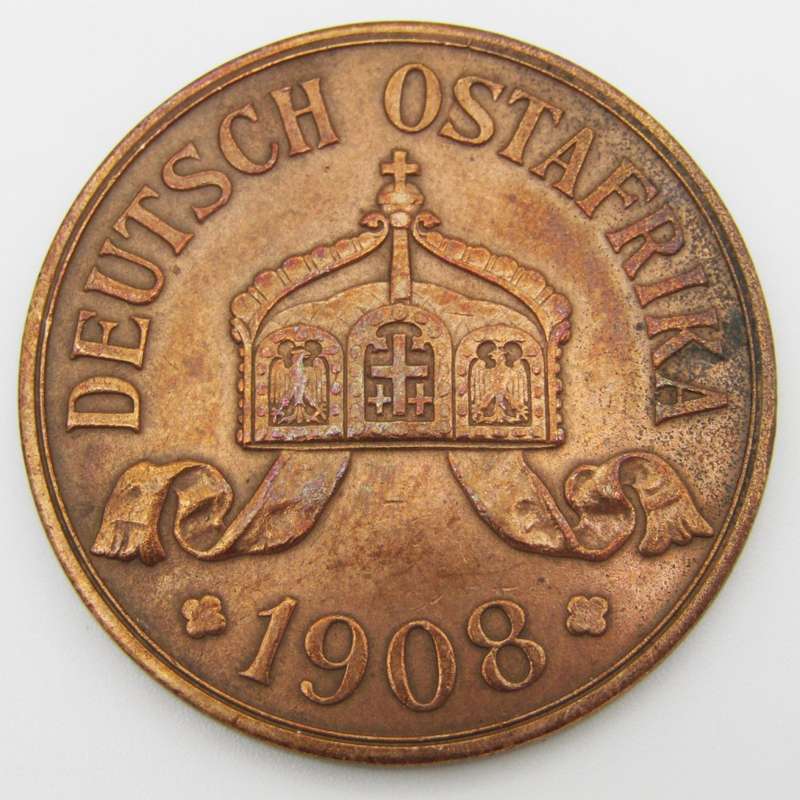German East Africa 5 Heller 1908 J - aXF