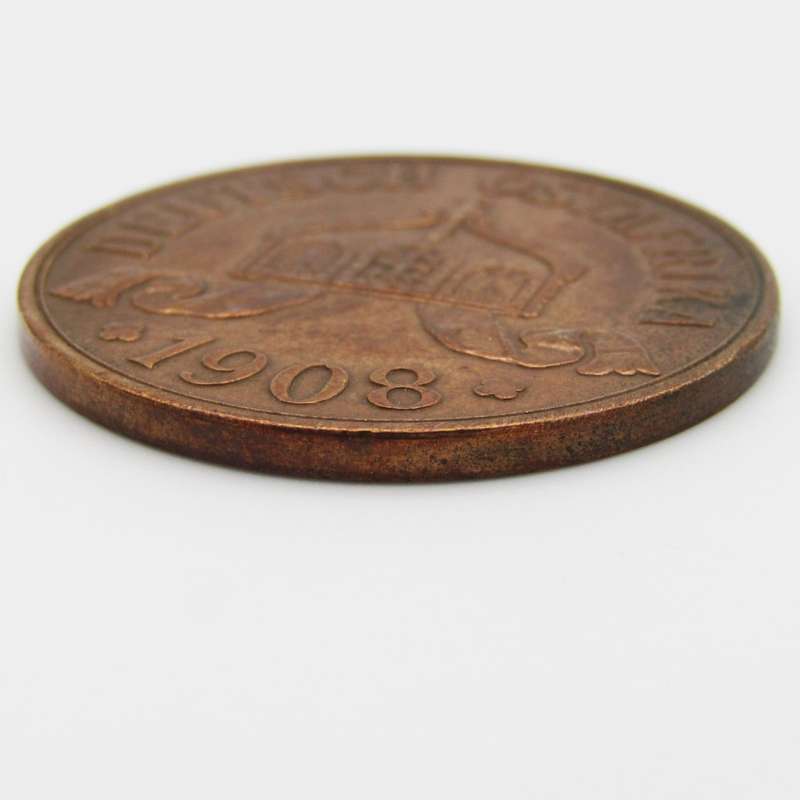 German East Africa 5 Heller 1908 J - aXF