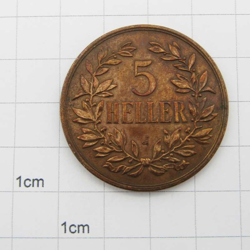 German East Africa 5 Heller 1908 J - aXF