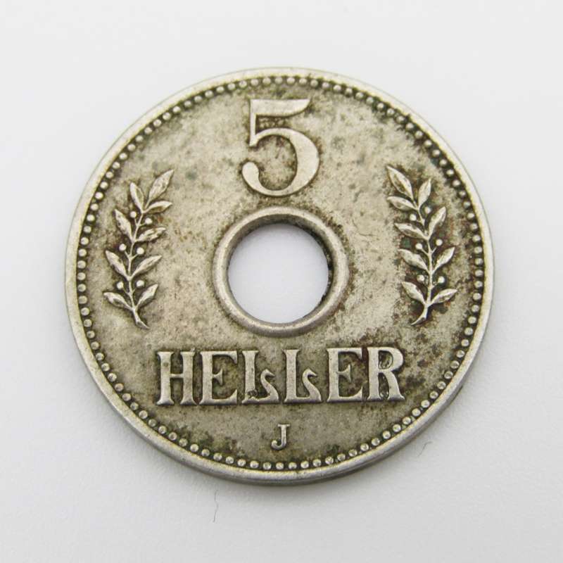 German East Africa 5 Heller 1913 J VF+