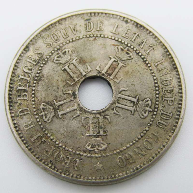 Belgium Congo 1908 Twenty Centimes XF
