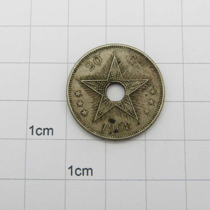 Belgium Congo 1908 Twenty Centimes XF