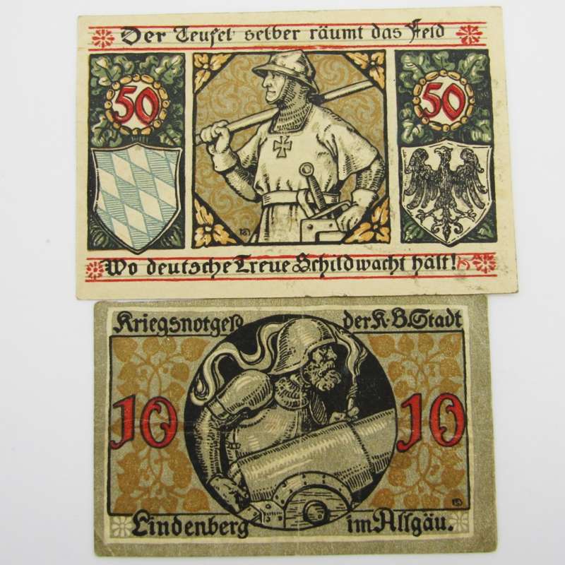 Lot of 4 Antique German banknotes