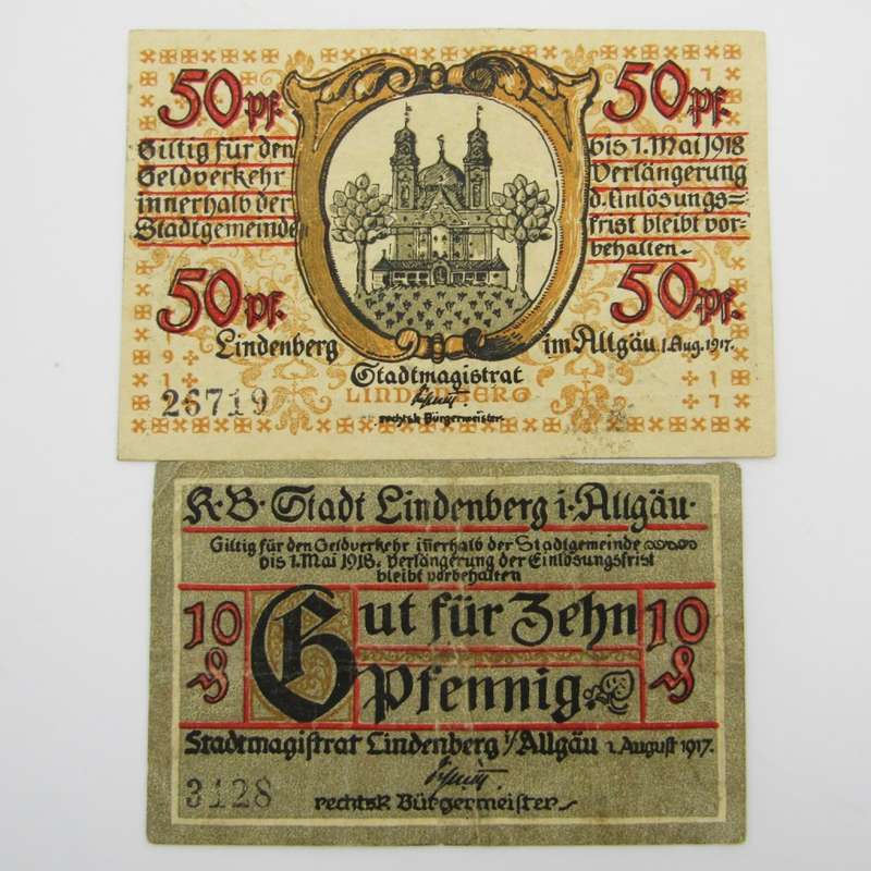 Lot of 4 Antique German banknotes