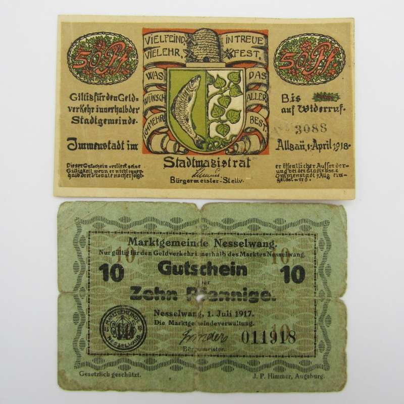 Germany lot of 4 Antique banknote tokens