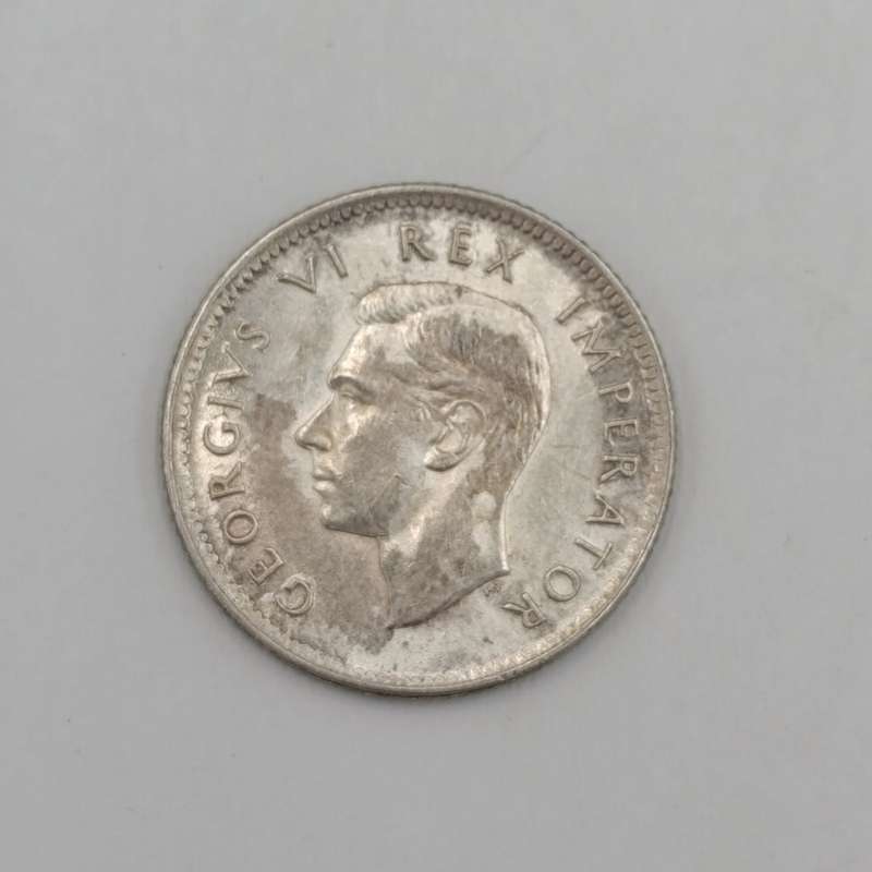 1938 SA Union silver 6d sixpence uncirculated