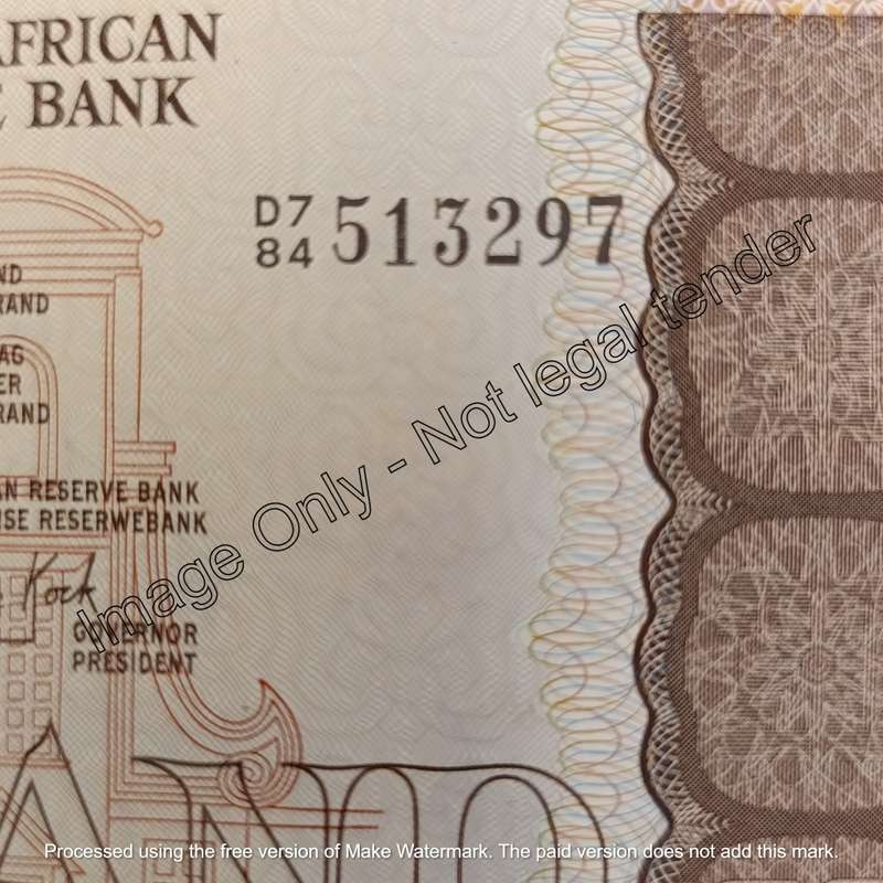 Lot of 2 GPC de Kock R20 banknotes with consecutive numbers