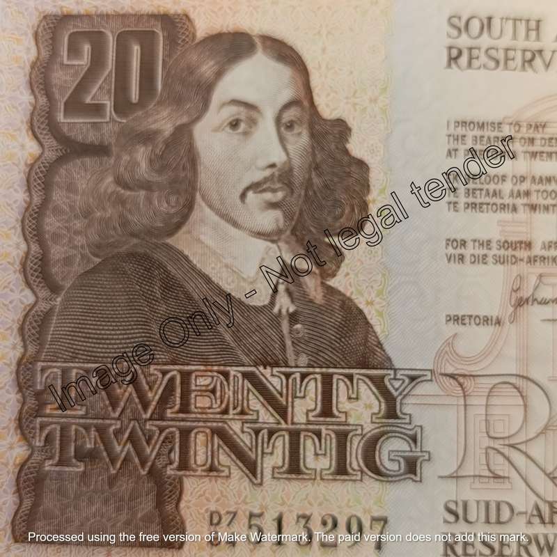 Lot of 2 GPC de Kock R20 banknotes with consecutive numbers