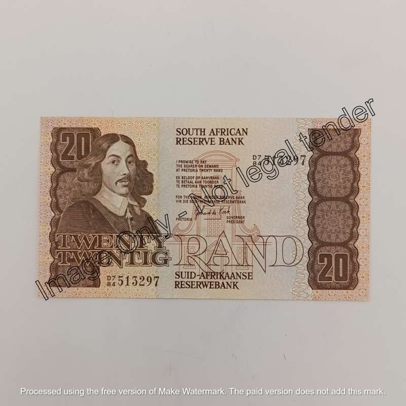 Lot of 2 GPC de Kock R20 banknotes with consecutive numbers