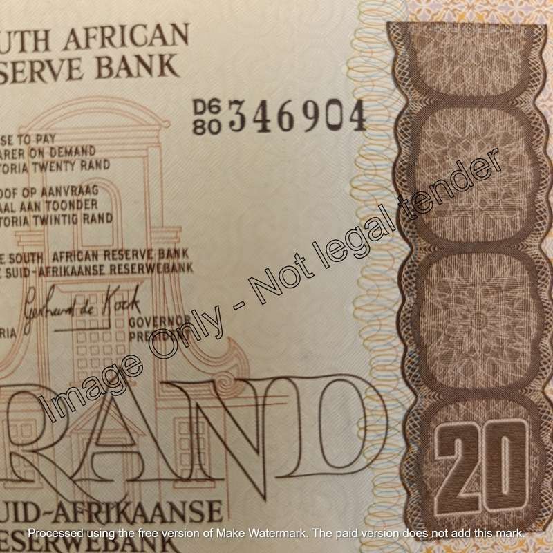 Stals & De Kock R20 banknotes in excellent condition