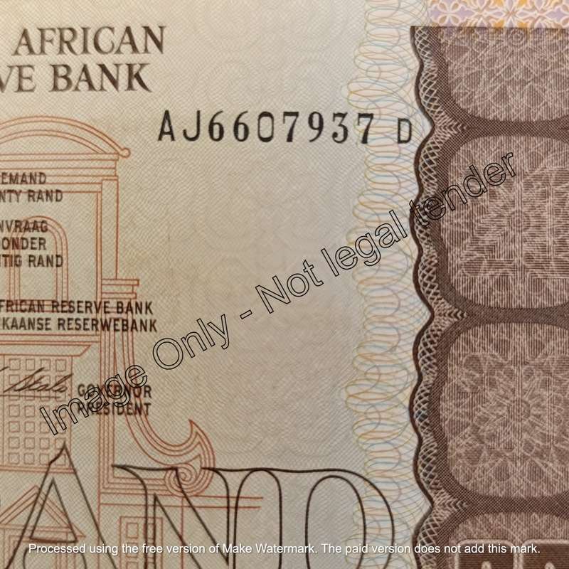 Stals & De Kock R20 banknotes in excellent condition