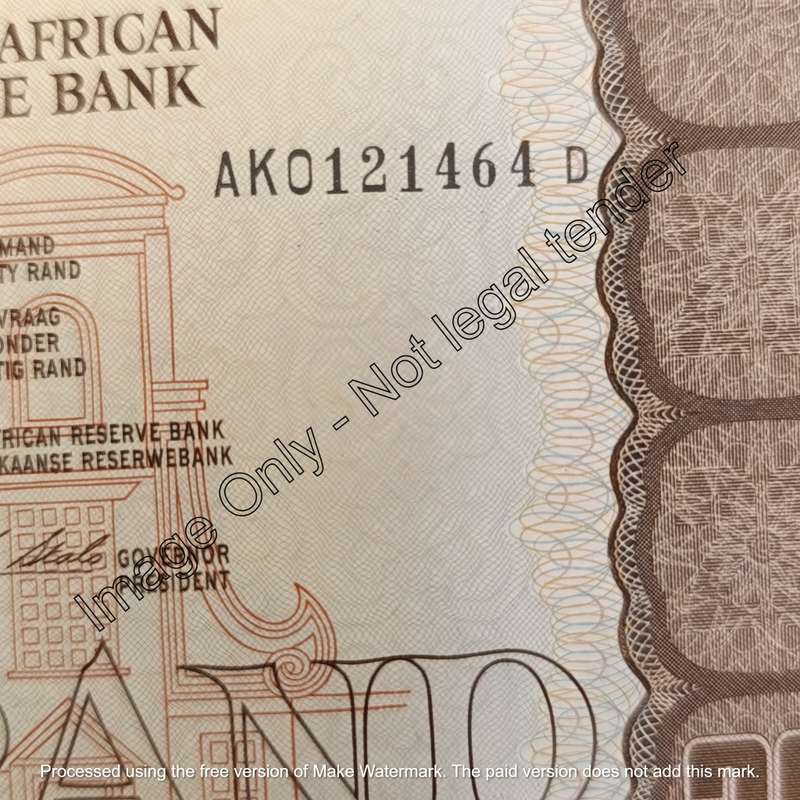 South Africa Chris Stals & GPS de Kock R20 banknotes
