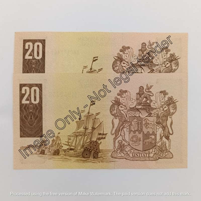 South Africa Chris Stals & GPS de Kock R20 banknotes