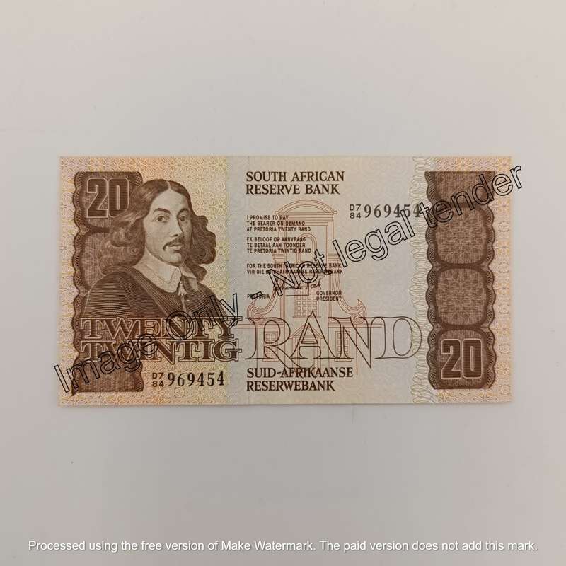 Lot of 3 GPC de Kock R20 banknotes - unused - some creases
