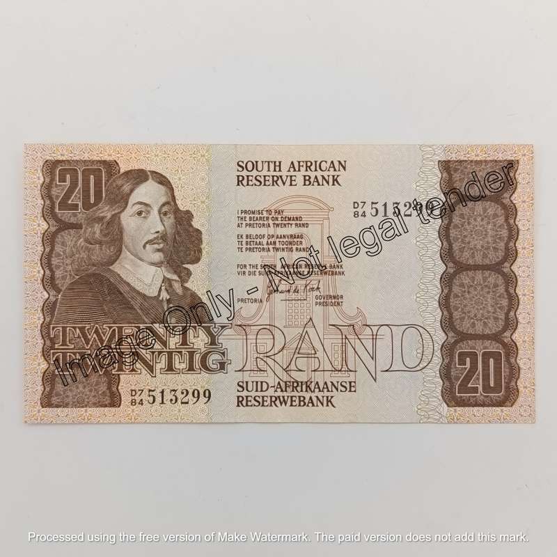 Lot of 3 GPC de Kock R20 banknotes - unused - some creases