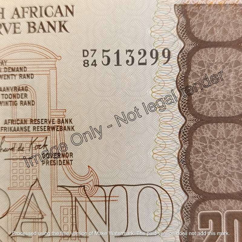 Lot of 3 GPC de Kock R20 banknotes - unused - some creases