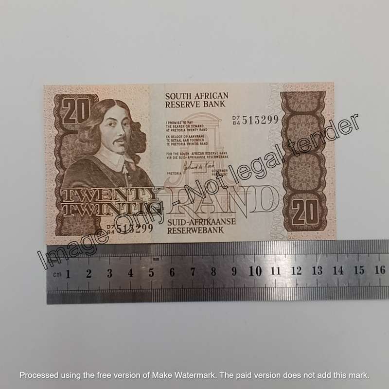 Lot of 3 GPC de Kock R20 banknotes - unused - some creases