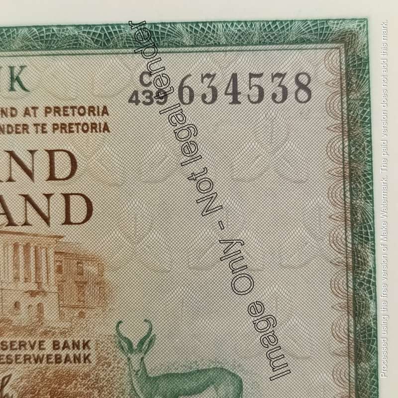 South Africa 1975 TW de Jongh 3rd issue lot of 2 x R10 banknotes with consecutive numbers