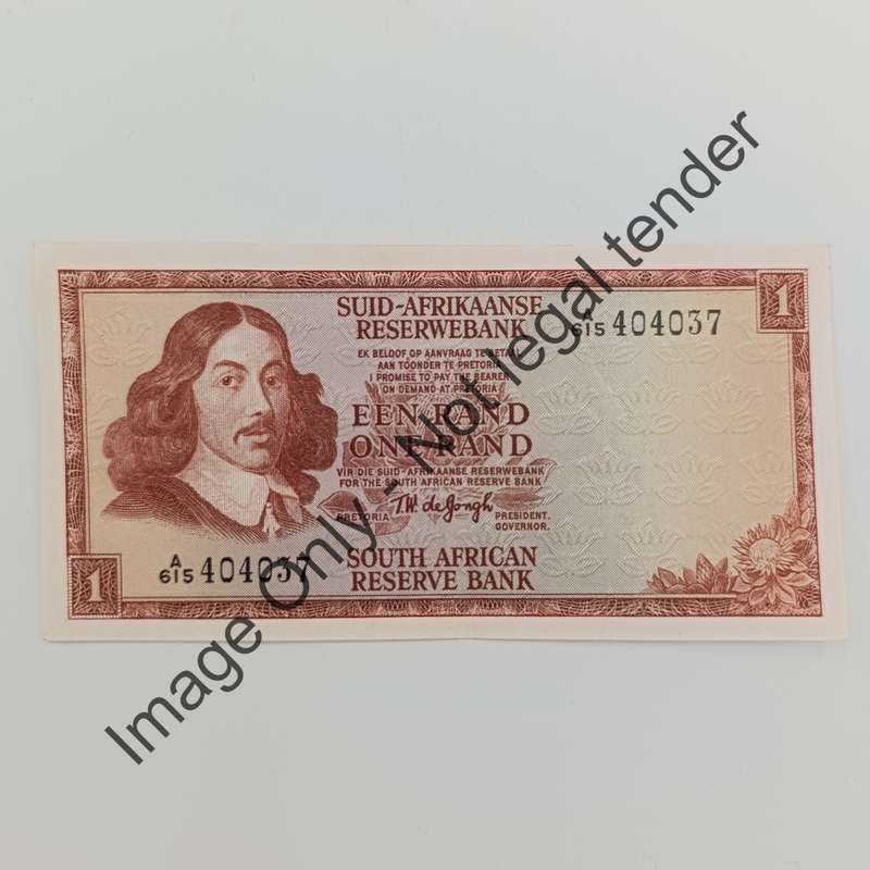 South Africa TW de Jongh - lot of 4 R1 banknotes 1967 A/E first issue A615 banknotes