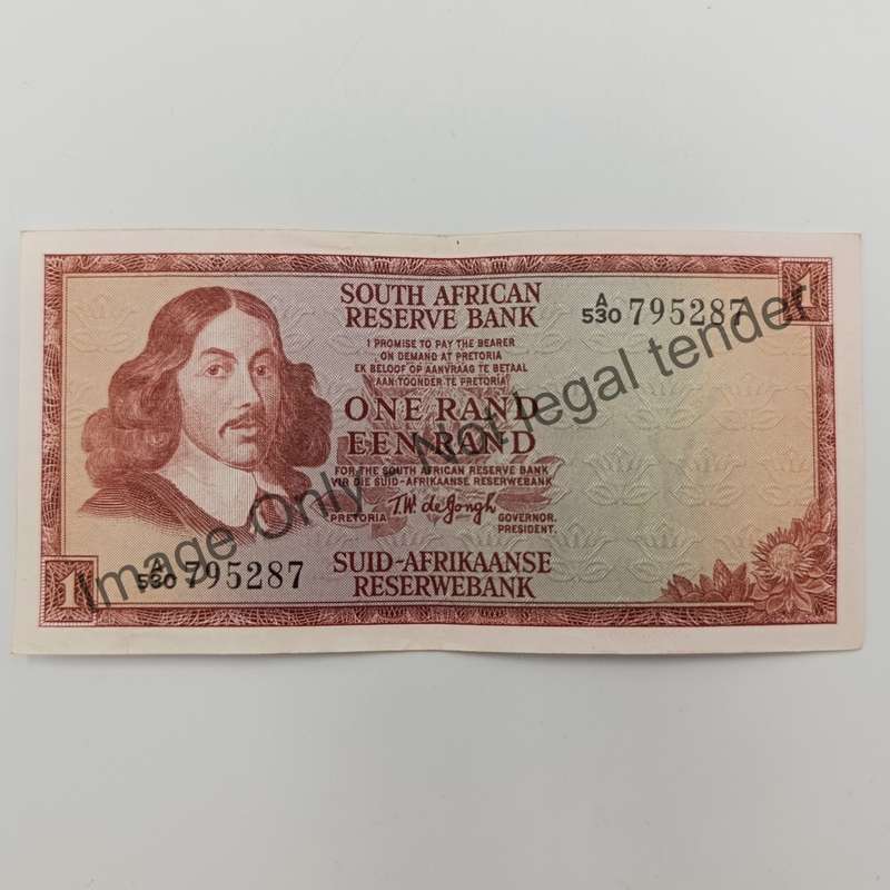 TW de Jongh 4 x 1`st, 2nd & 3rd issue R1 notes 1967, 1972, 1973 & 1975