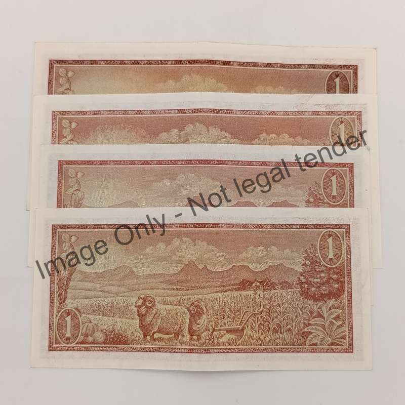 Lot of 4 TW de Jongh Banknotes - all different - 1967, 72, 73 & 75 Issue - all Au condition