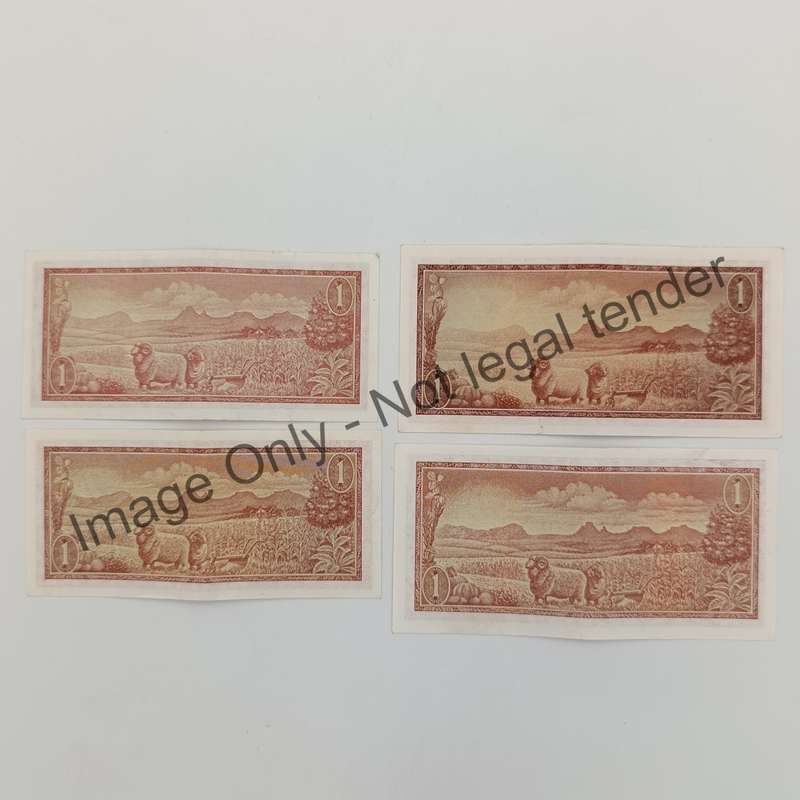 Lot of 4 TW de Jongh Banknotes - all different - 1967, 72, 73 & 75 Issue - all Au condition