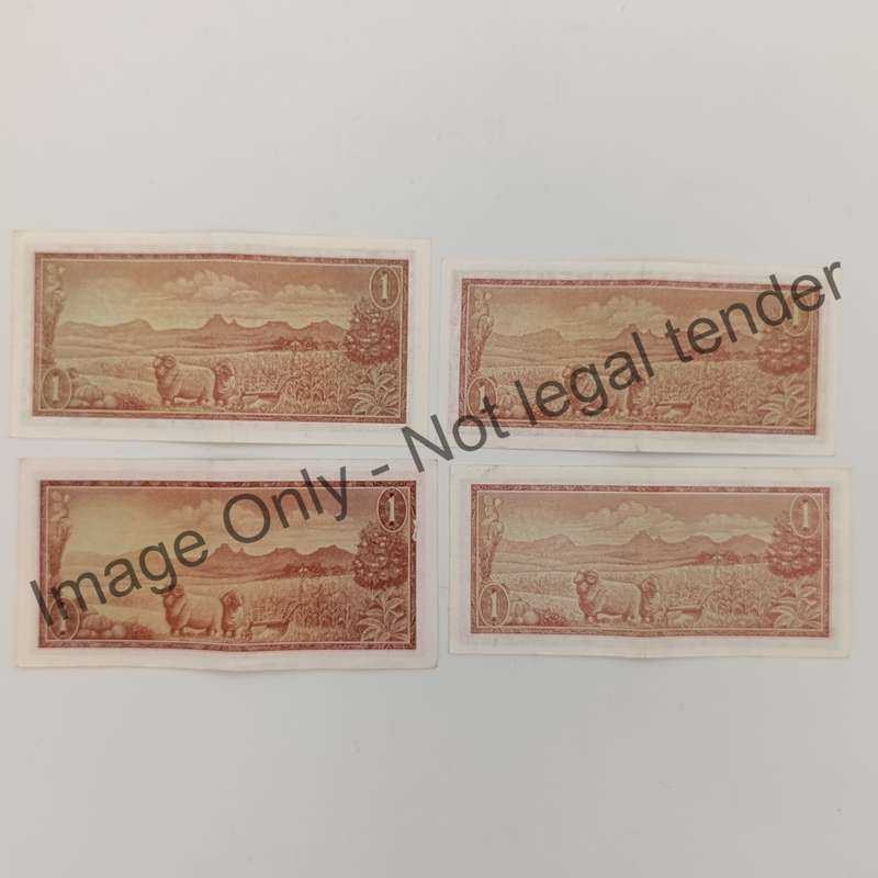 TW de Jongh 4 x 1`st, 2nd & 3rd issue R1 notes 1967, 1972, 1973 & 1975