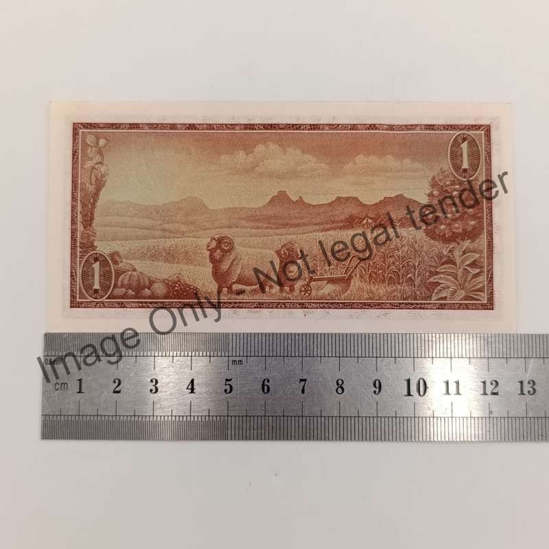 Lot of 2 TW de Jongh R1 banknotes 1967 & 1972 First Issue uncirculated with paperclip crease