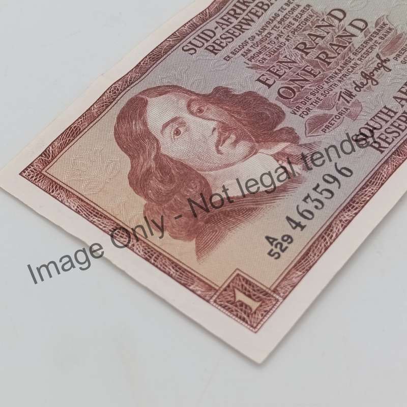 South Africa TW Jongh R1 banknotes 1967 - 1st Issue, 1972 Issue, 1973 2nd Issue, 1975 - 3rd Issue