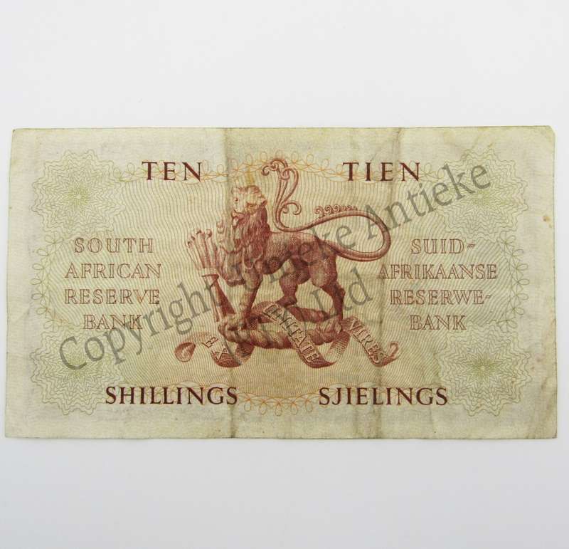M.H de Kock Ten Shillings 1951 A/E A41 VF-