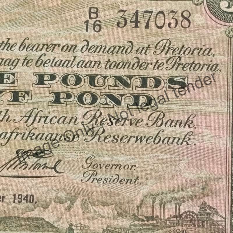 Postmus 9 September 1940 Five Pound banknote VF+