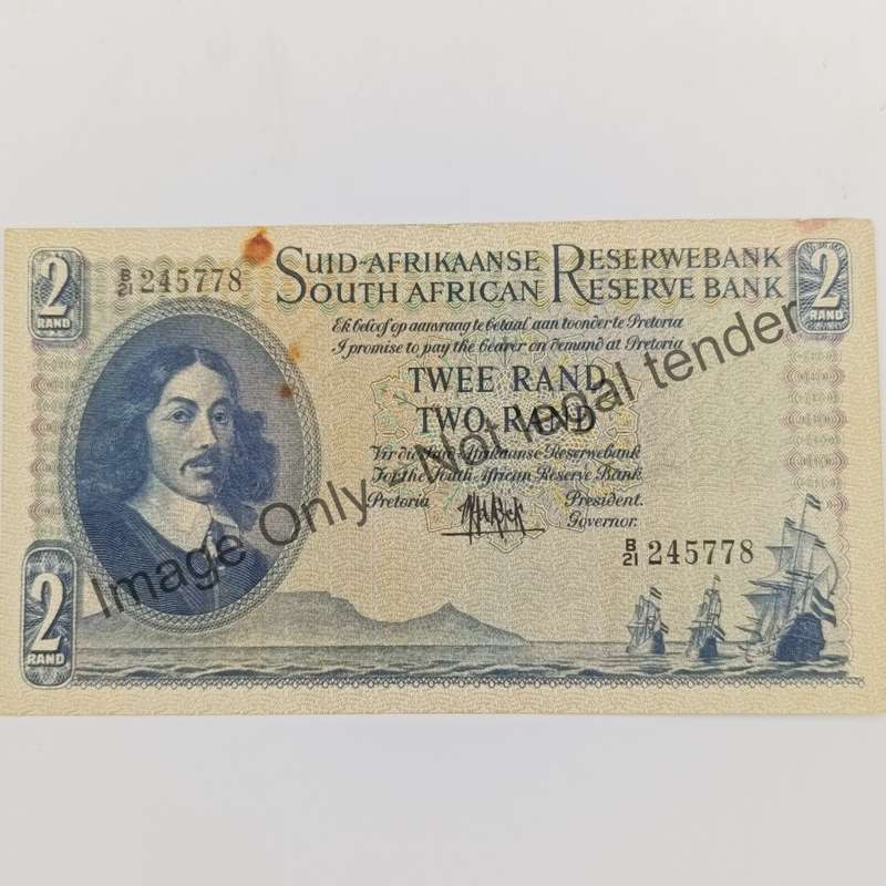 MH de Kock 1961 R2 banknote crisp AU with brown mark