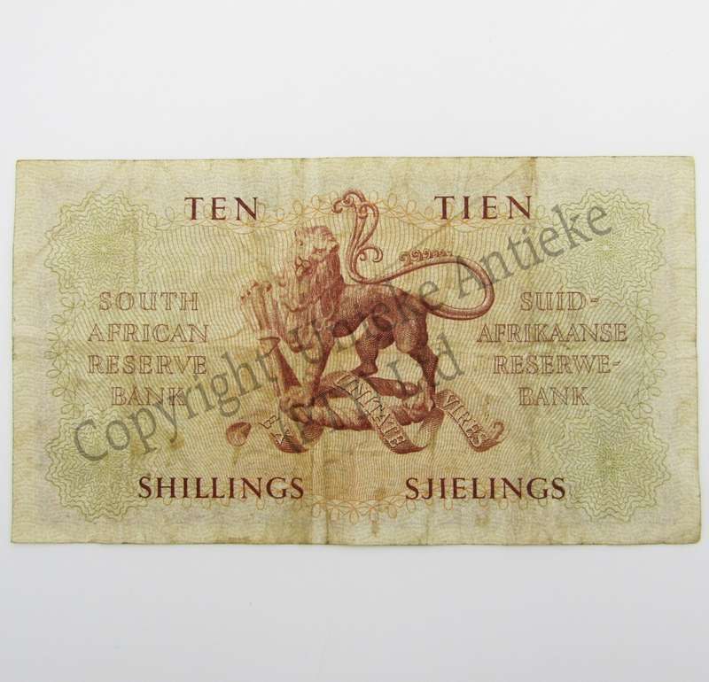 MH de Kock Ten Shillings 1950 A/E A31 VF