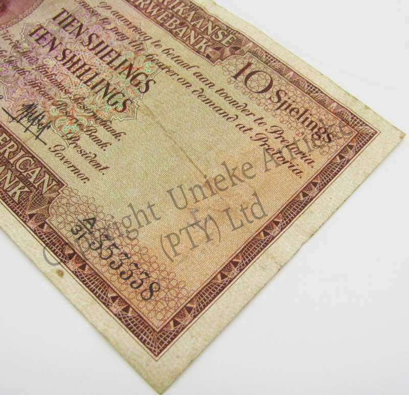 MH de Kock Ten Shillings 1950 A/E A31 VF