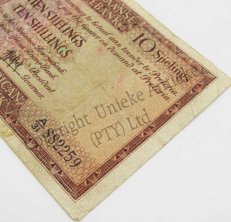 MH de Kock Ten Shillings 1950 A/E A31 aVF