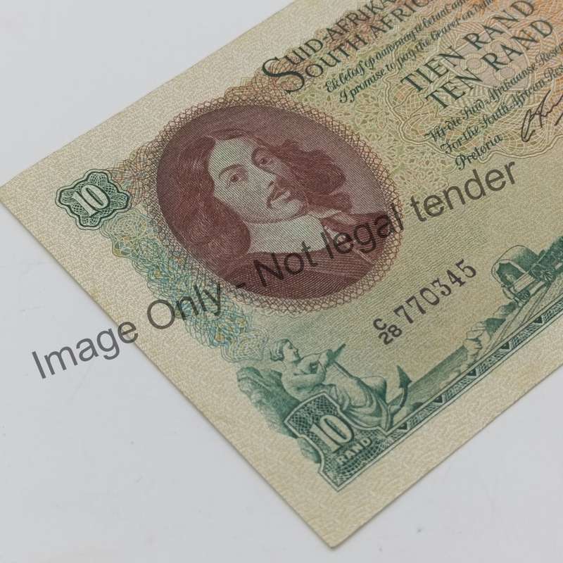 Rissik C28 Ten rand banknote 1962 Afrikaans over English