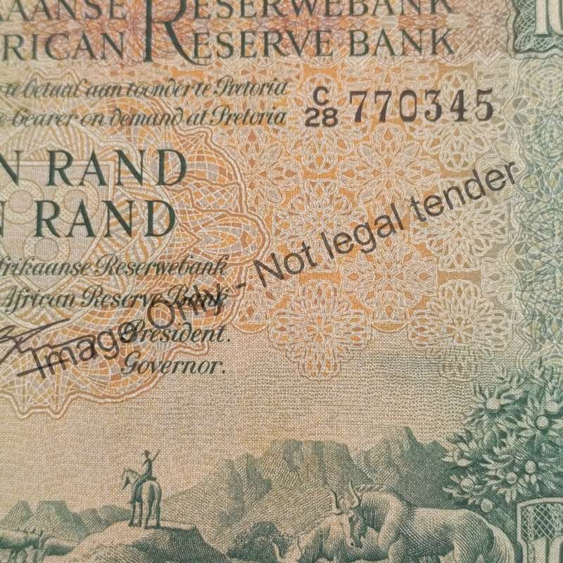 Rissik C28 Ten rand banknote 1962 Afrikaans over English