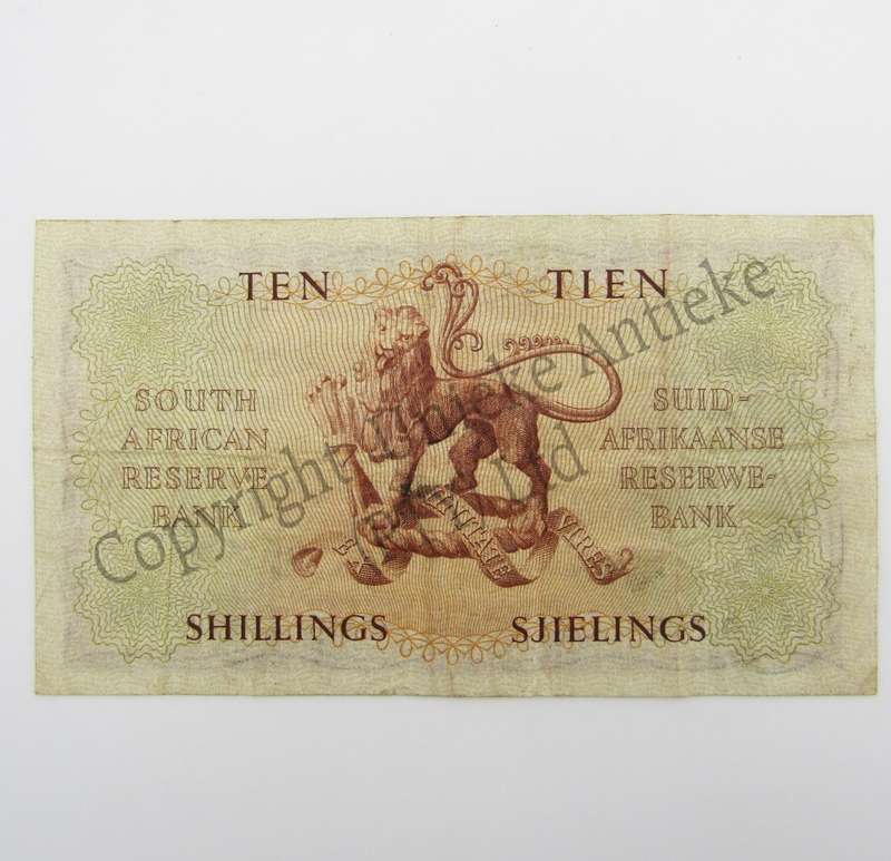 MH de Kock Ten Shillings 1950 E/A A32 VF