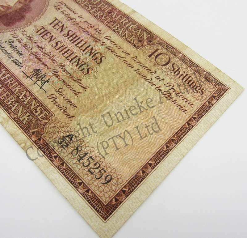 MH de Kock Ten Shillings 1950 E/A A32 VF