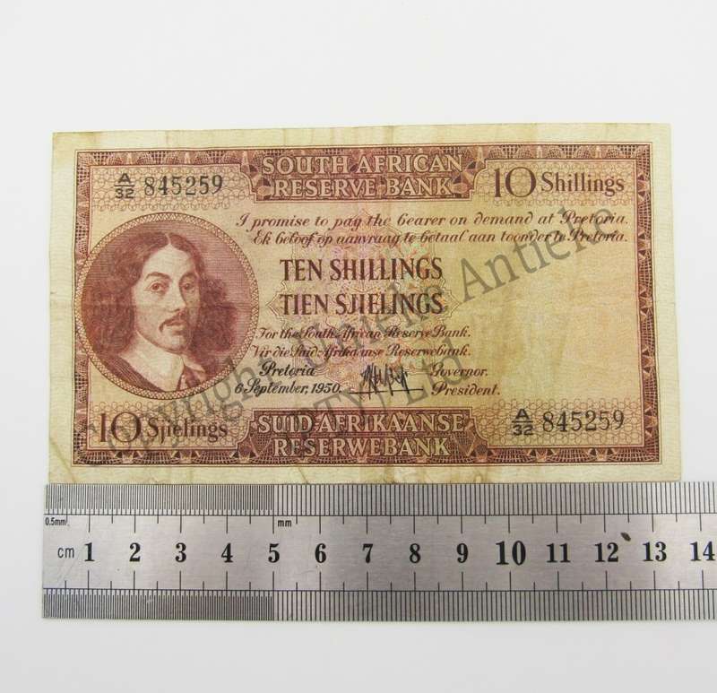 MH de Kock Ten Shillings 1950 E/A A32 VF