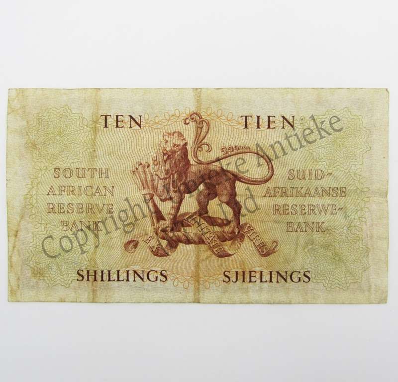 MH de Kock Ten Shillings 1950 E/A A32 VF