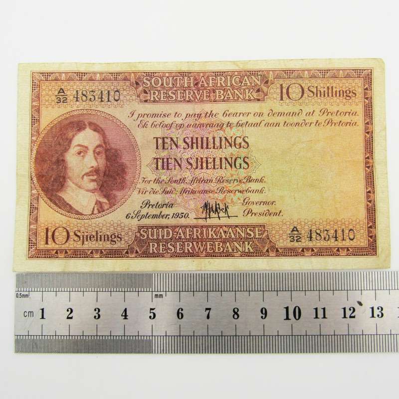 MH de Kock Ten Shillings 1950 E/A A32 VF
