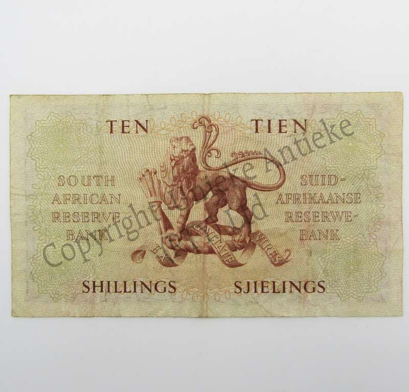 MH de Kock Ten Shillings 1950 E/A A32 VF