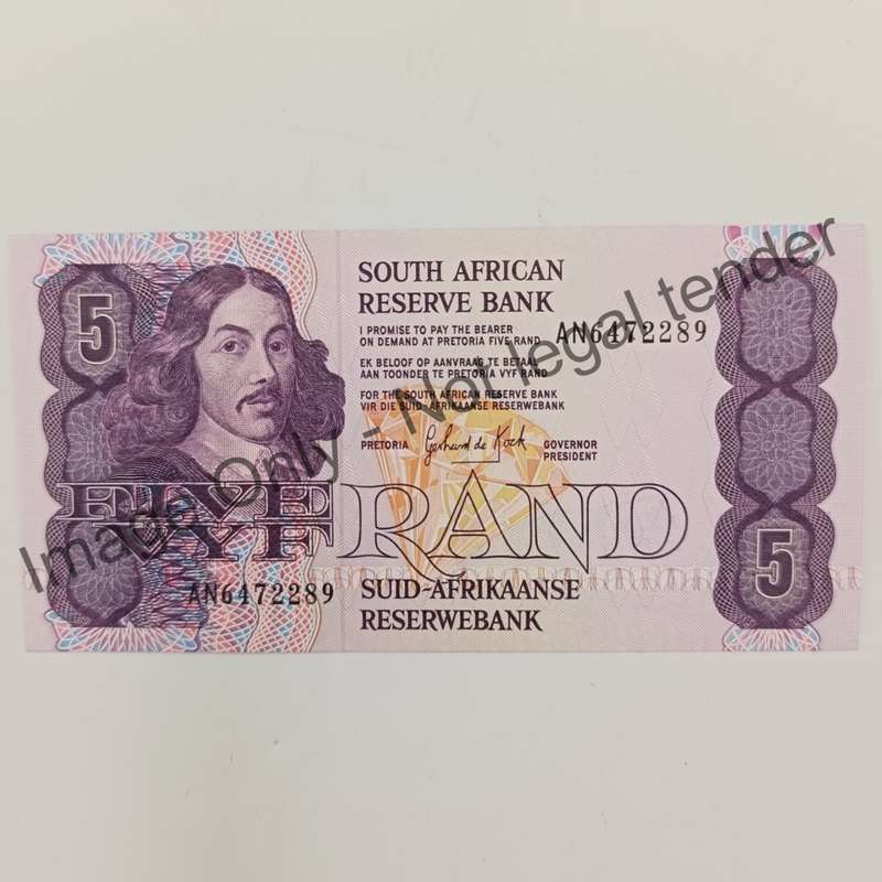 GPC de Kock 3rd Issue R5 notes - uncirculated - Lot of 5 - 1989 A numbers