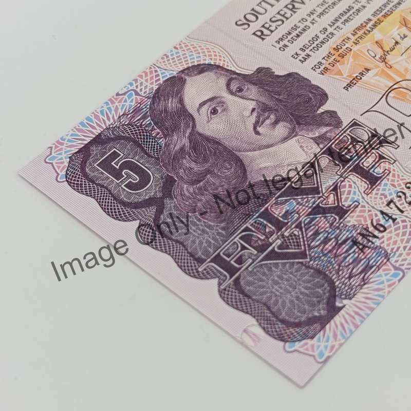 GPC de Kock 3rd Issue R5 notes - uncirculated - Lot of 5 - 1989 A numbers