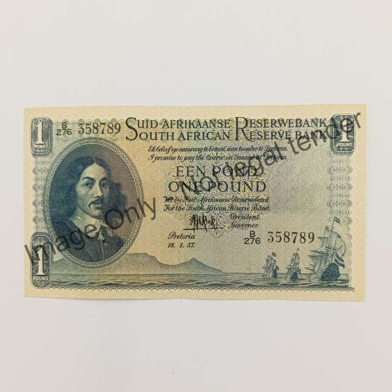 MH de Kock one Pound 18-1-57 B276 A/E UNC with slight dents